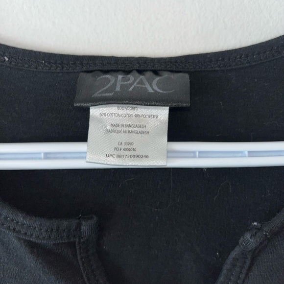 Tupac Praying Hands Black Graphic Long Sleeve Tee - Picture 3 of 4